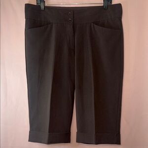 Finity Brown Cropped Dress Pants with Cuffed Hem